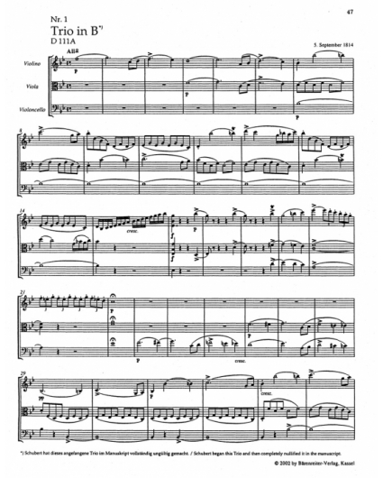 Streichtrios B-Dur 471 und B-Dur 581