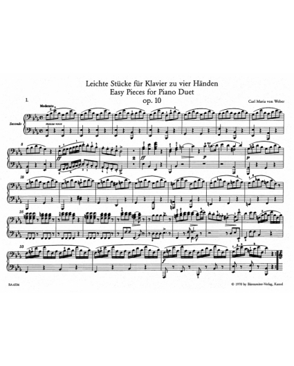Easy Pieces for Piano Duet Op. 10 weber