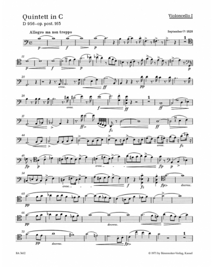 Streichquintett Op.Post. 163 in C Major/ Partes