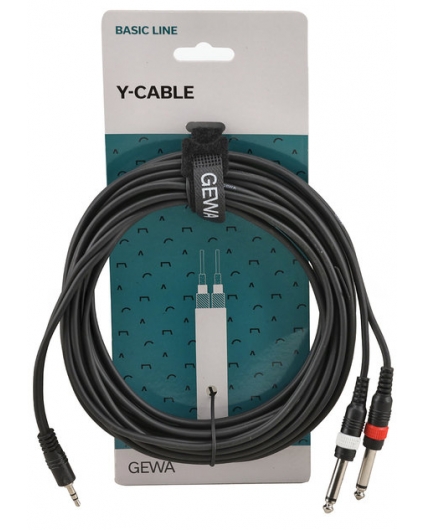 Cable Mini Jack Estereo - 2 Jack Mono Gewa Basic Line 6M