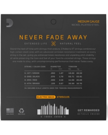 Cuerdas Bajo Electrico D'Addario XT Nickel