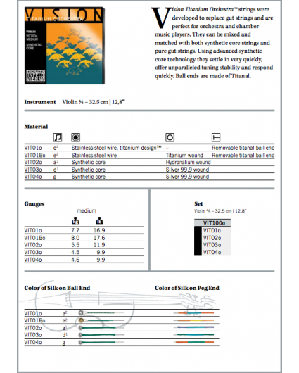 Cuerda Violin Thomastik Vision Titanium Orquesta VIT03
