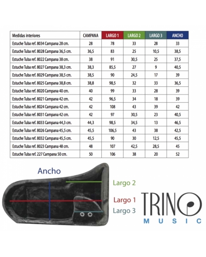 Estuche Tuba Ortola 38,8 cms 8025