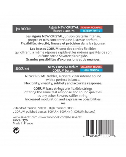 Cuerdas Savarez 500CRJ New Crystal Corum