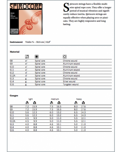 Cuerda Violin Thomastik Spirocore S-9