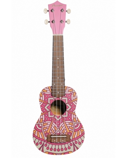 Ukelele Soprano Bamboo Pink Mandala  B1E-PM