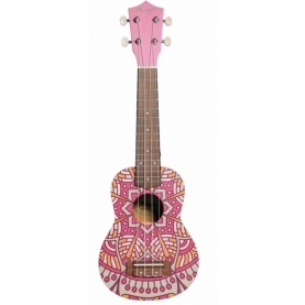 Ukelele Soprano Bamboo Pink Mandala  B1E-PM